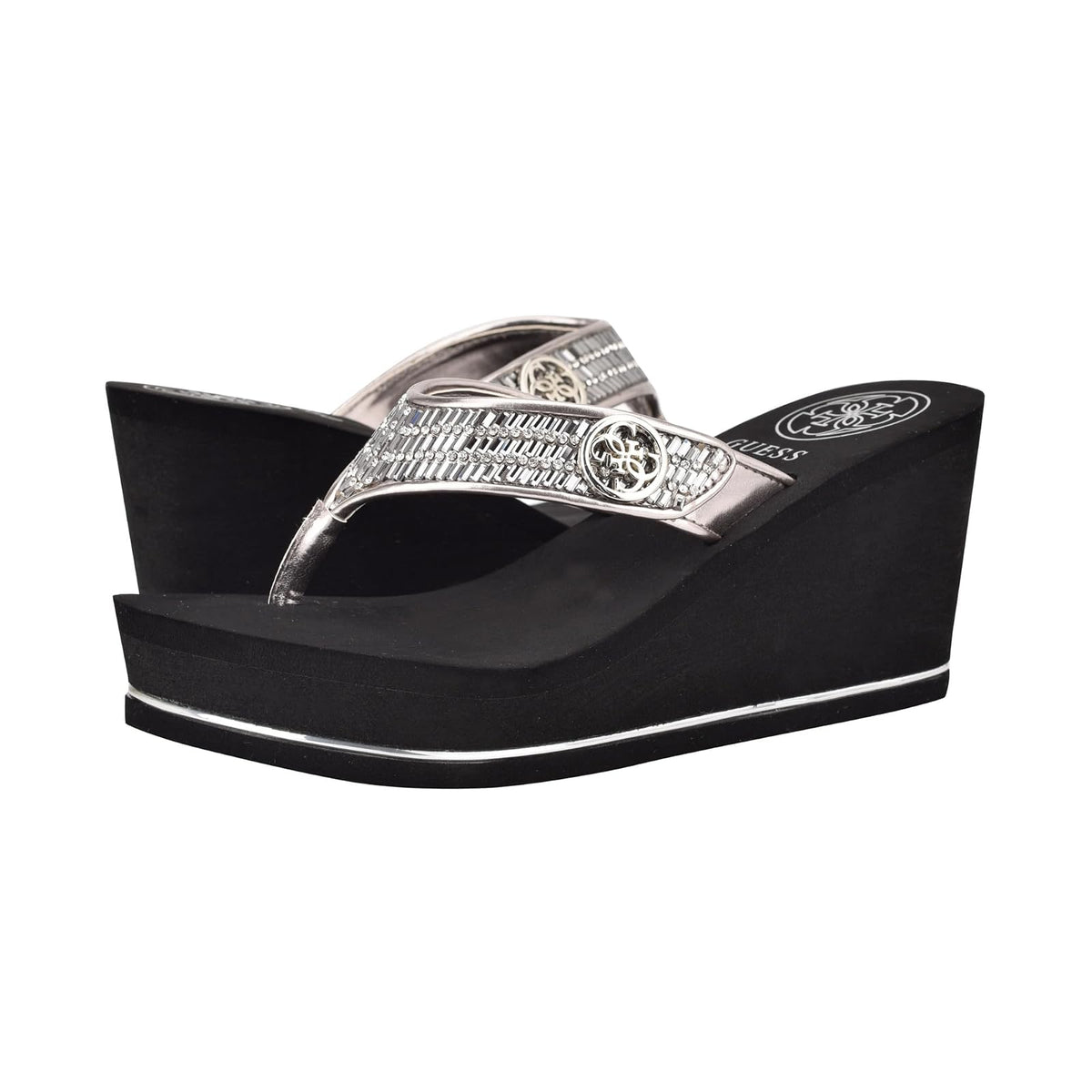 Guess GWSARRALY4 Sandalia Platino de material sintético para Dama