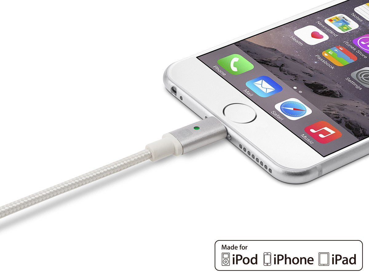 Monoprice 112868 Luxe Series Apple MFi Certified Lightning to USB Charge and Sync Cable, 3 Feet, White