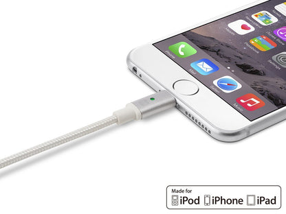 Monoprice 112868 Luxe Series Apple MFi Certified Lightning to USB Charge and Sync Cable, 3 Feet, White