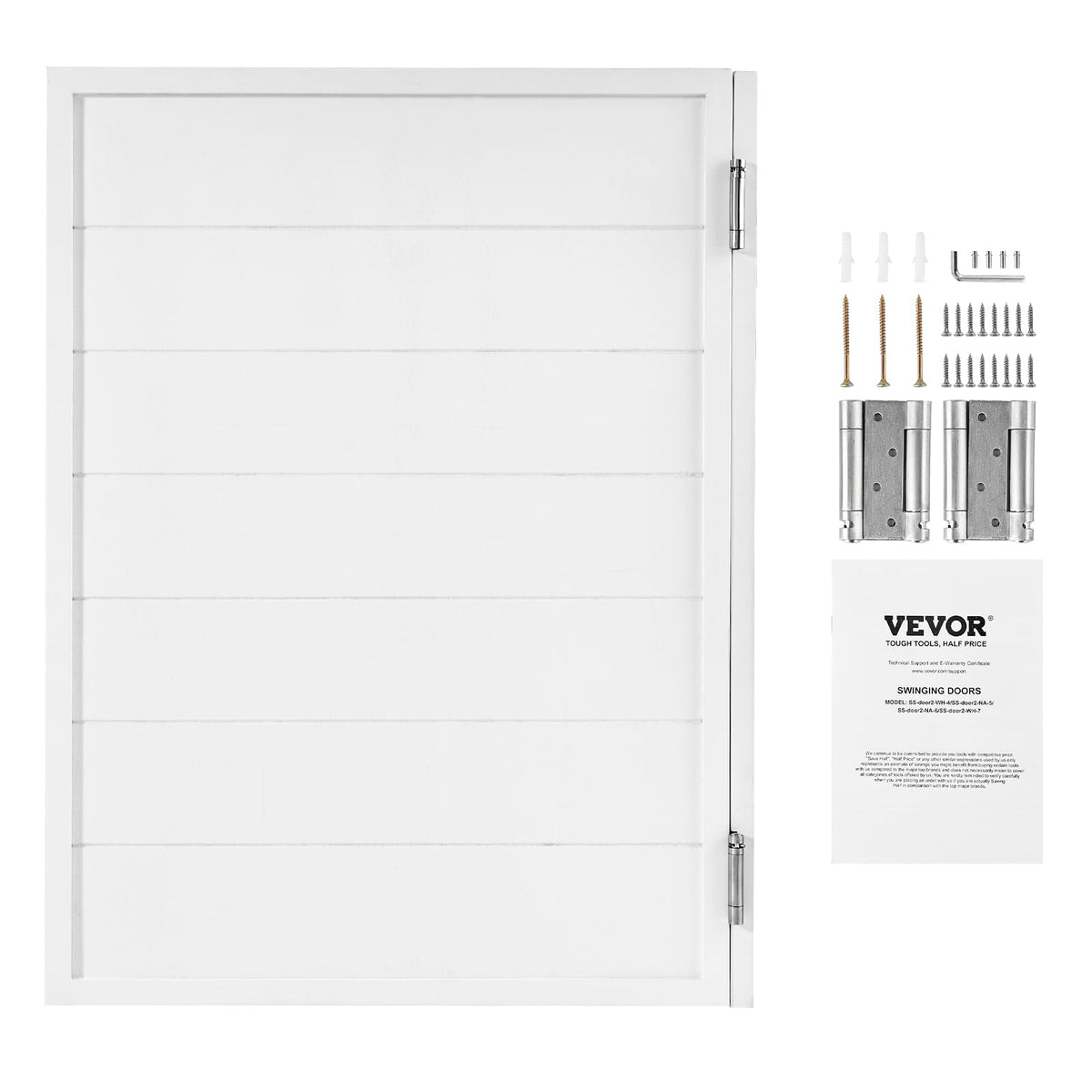 VEVOR - Puertas de salón, 32 pulgadas de ancho x 42 pulgadas de alto, puertas interiores de café, diseño cuadrado de madera de pino premium, con bisagras y kit de hardware, fácil de instalar, para - Blanco - 32" W x 42" H