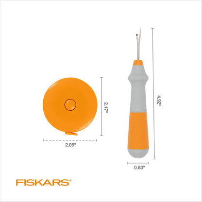Fiskars - Juego de cinta métrica y desgarrador de costuras