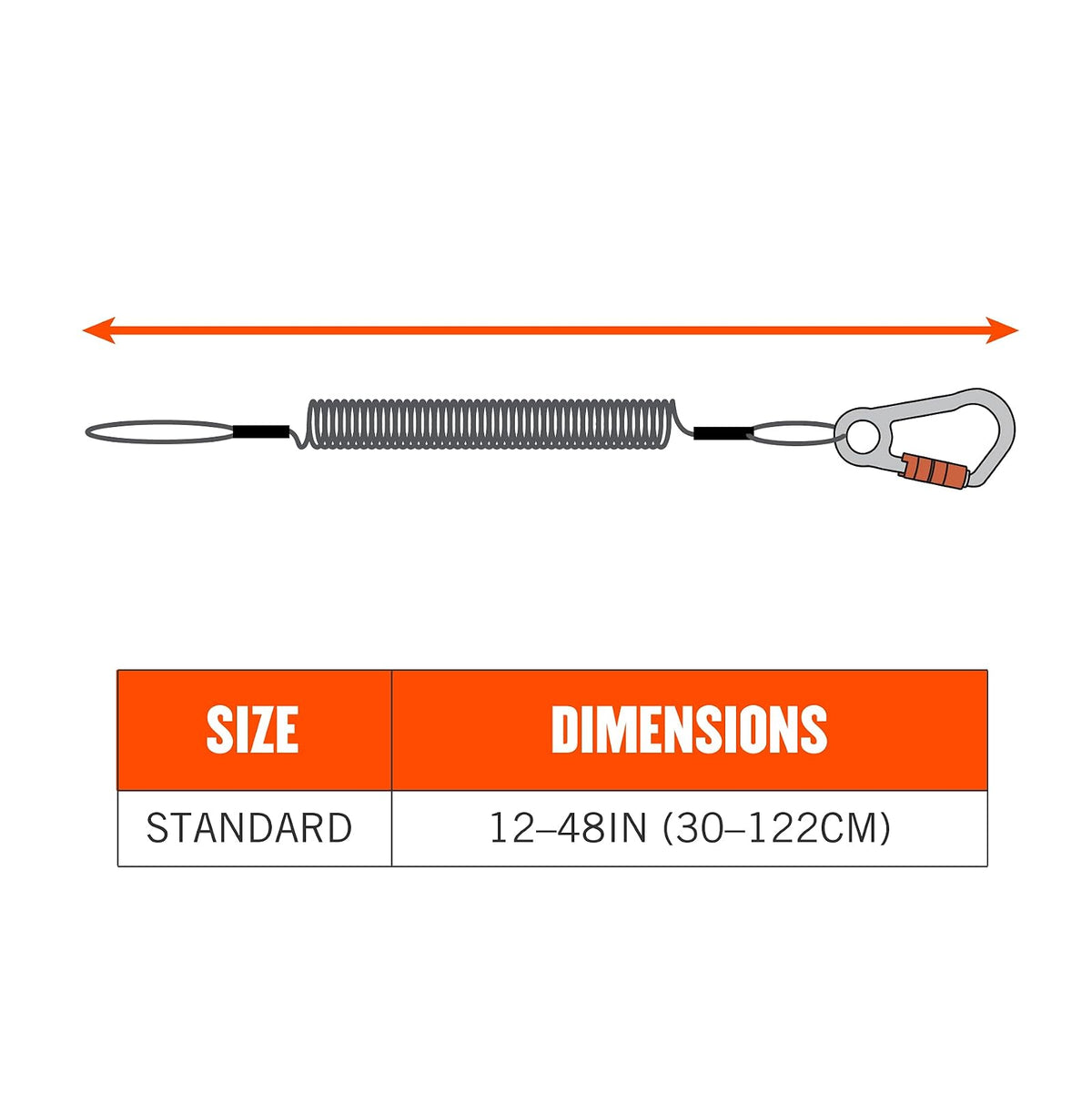 Cuerda para Herramienta con Extremo de Bucle y mosquetón, Capacidad de Peso de la Herramienta, 2 Libras, Ergodyne calambres 3156