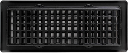 Decor Grates LTH412-BLK - Registro de suelo de celosía, 4 x 12 pulgadas, negro, 3 pies cuadrados