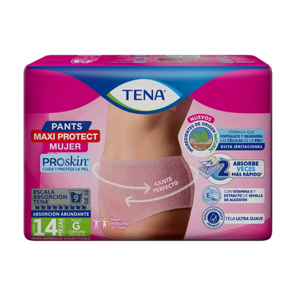 TENA Pants Mujer Talla G, Ropa interior desechable, 14 piezas