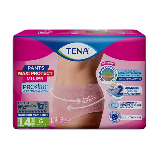 TENA Pants Mujer Talla G, Ropa interior desechable, 14 piezas