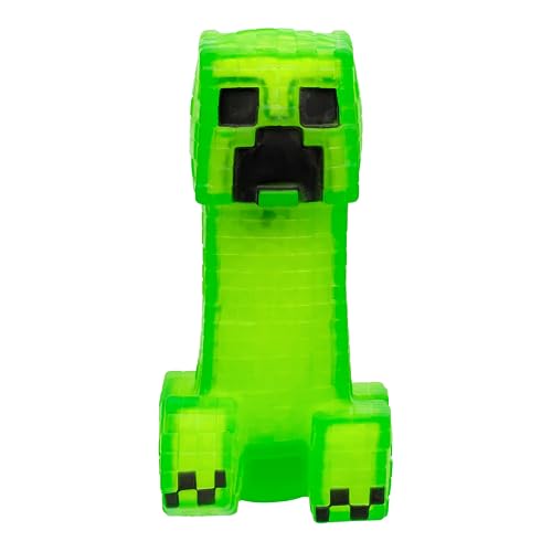 Heroes of Goo Jit Zu - Minecraft Creeper Super Suave con Relleno - Figura Elástica Estirable para Niños, Juguete Interactivo Original Bandai, Enredadera de Minecraft con Efecto Crunchy
