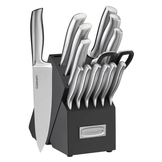 Cuisinart C77SS-15PG - Juego de cubiertos de acero inoxidable alemán con mango hueco (15 unidades)
