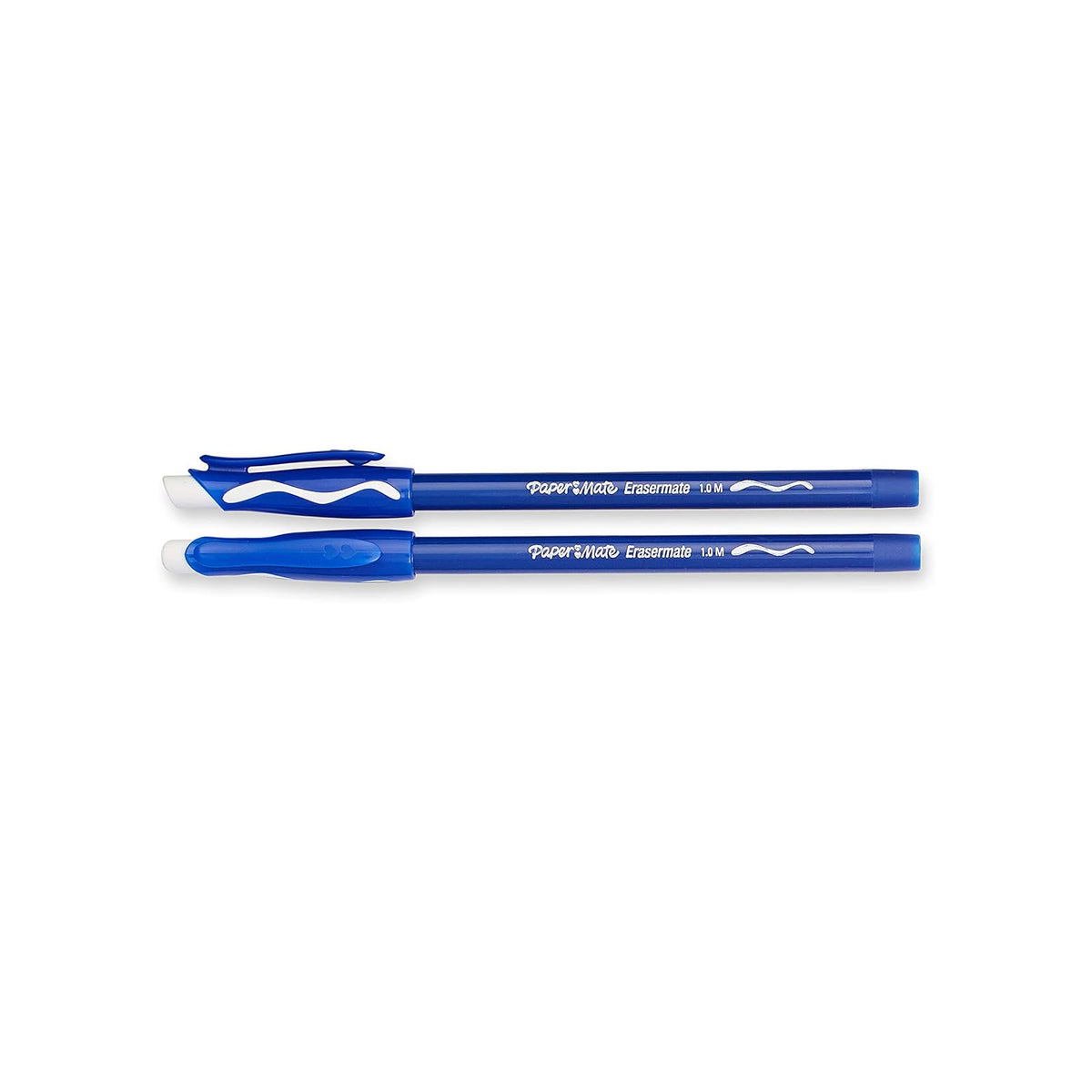 Paper Mate 3930158 EraserMate - marcador borrable, punta media, negro, 12 unidades, Azul, 12 unidades