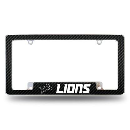 Rico Industries Marco de Placa Cromado con Licencia Oficial NFL - Detroit Lions - Negro -