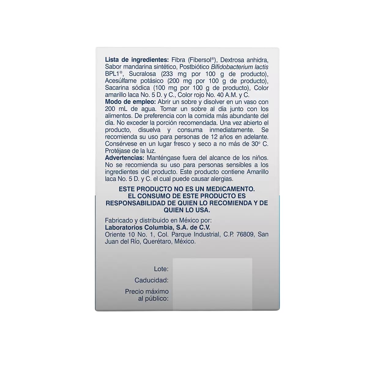 Bacfil Suplemento Alimenticio, 30 Sobres