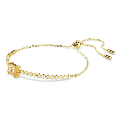 Swarovski Pulsera Tennis Matrix, Tallas mixtas, Caramelo, Baño tono oro