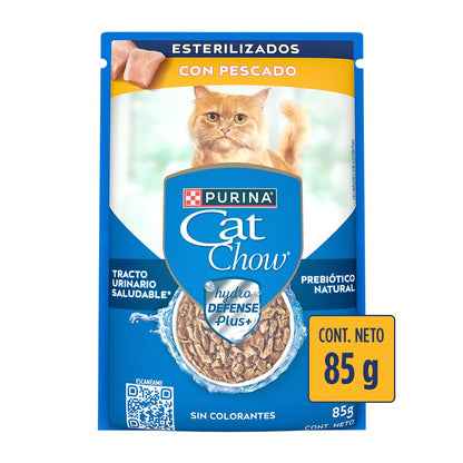 Purina Cat Chow Adulto Esterilizado Todos los Tamaños Sabor Pescado 24pack de 85g