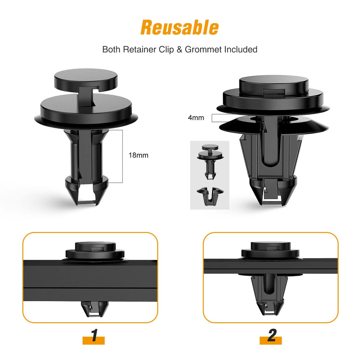GOOACC GM 15733971 - Clips de retención de Deflector de Aire Delantero para GM Chevrolet 15733971-15 Piezas