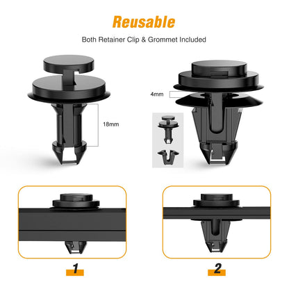 GOOACC GM 15733971 - Clips de retención de Deflector de Aire Delantero para GM Chevrolet 15733971-15 Piezas