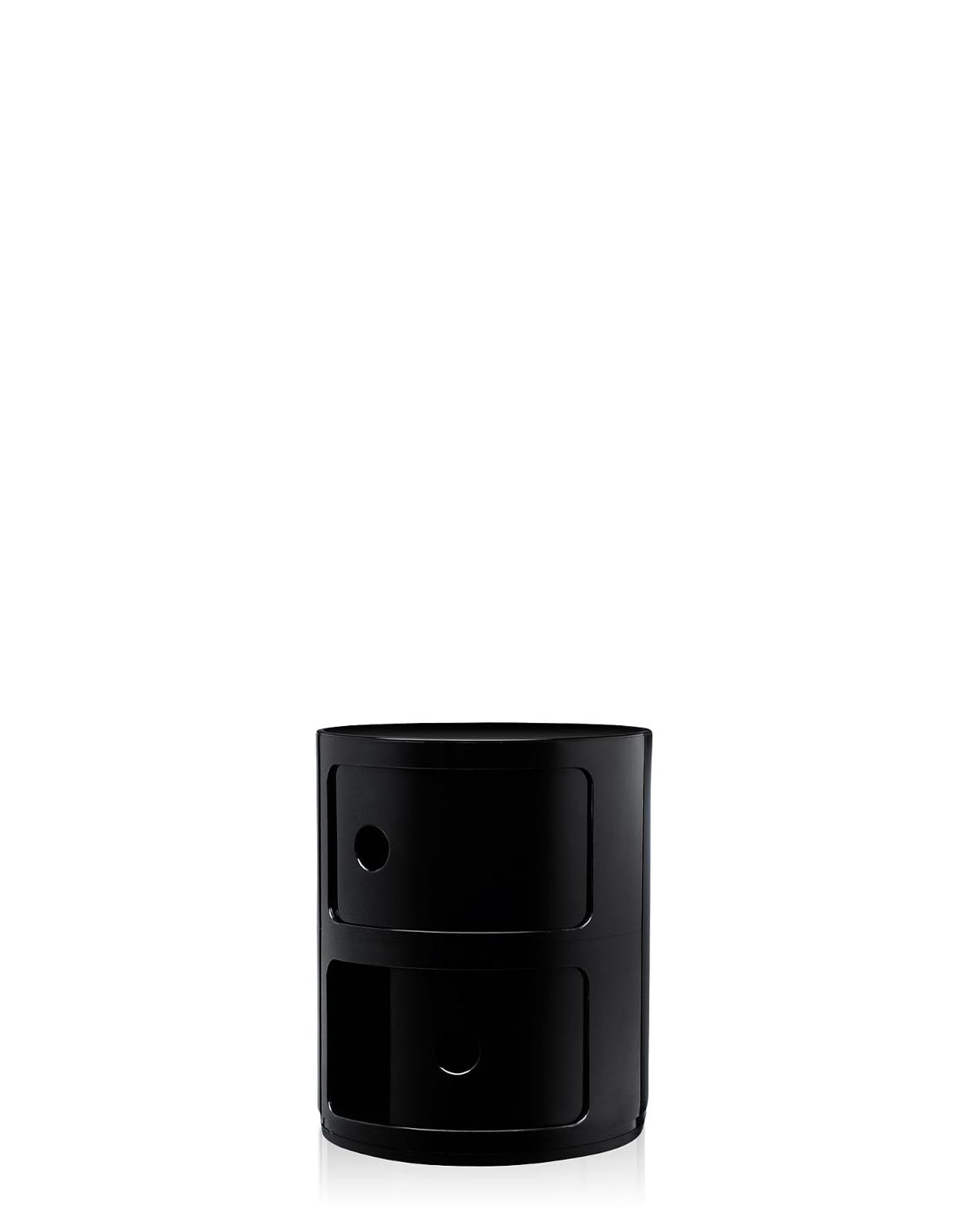 Kartell Componibili Mueble de Almacenaje Redondo, Dos Puertas - 12.6" W x 15.75" H x 12.6" D - Negro