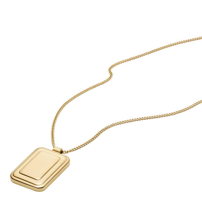 Collar Fossil Raquel JF04951710 de acero inoxidable de color dorado para dama