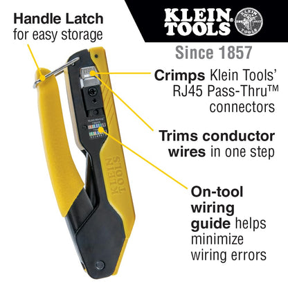Klein Tools 80017 - Crimpadora de cable de datos y enchufe modular de datos CAT6, paquete de 50 herramientas, kit de herramientas de instalación de paso, 2 piezas