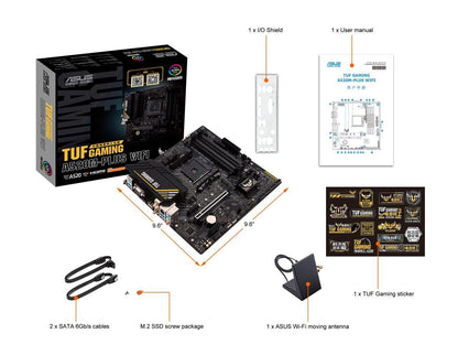 ASUS TUF Gaming A520M-PLUS WiFi Tarjeta Madre AMD para PC Gamer y Esports | AM4, mATX, Ryzen serie 5000/3000, DDR4 hasta 128GB, PCIe 3.0 x16, ranura M.2, WiFi 5, LAN Gigabit, 4x USB 3.2 Gen 1, de ASUS