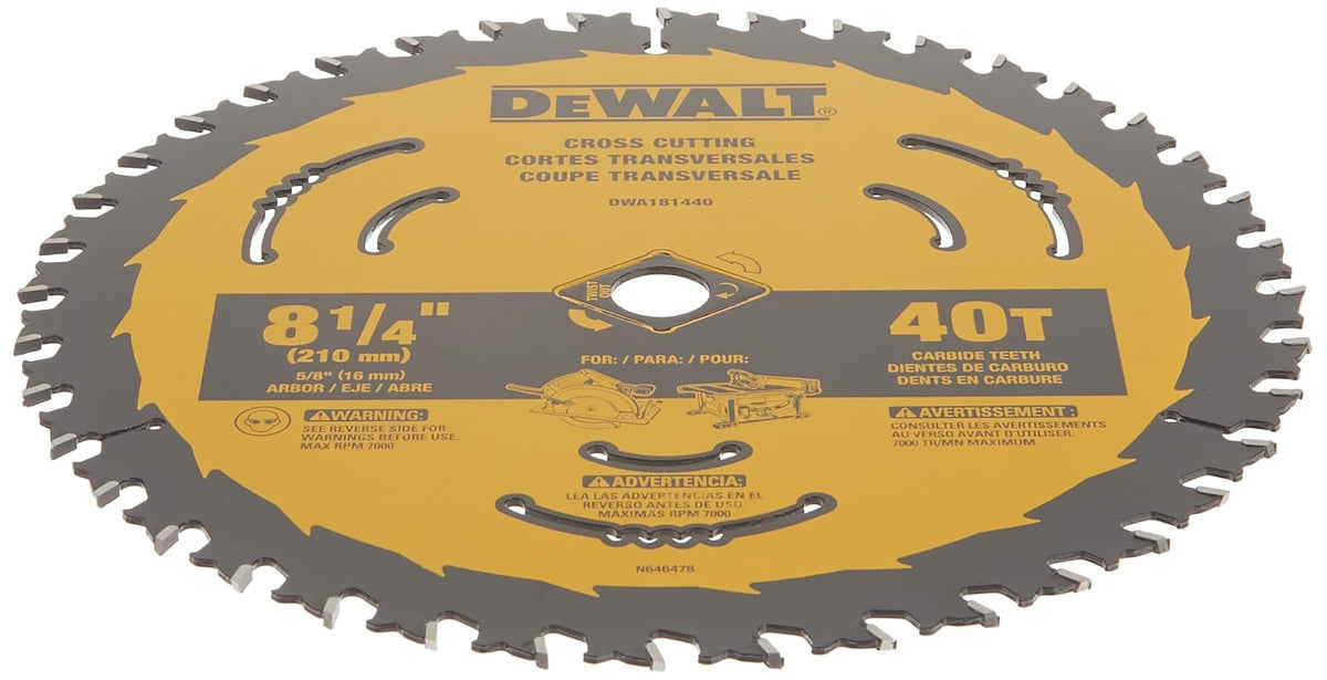 DEWALT DWA181440 Disco Sierra Circular 8-1/4 pulgadas