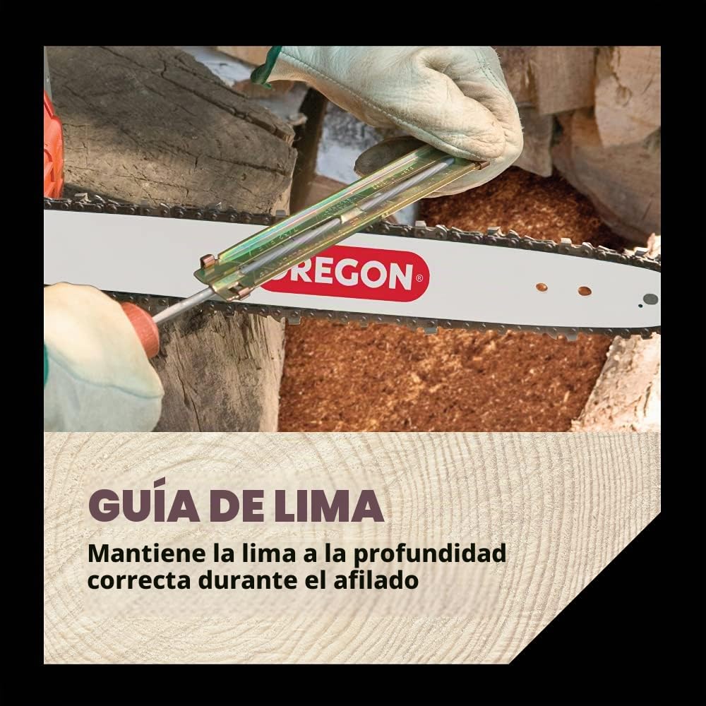 Oregon Kit de afilado universal de 7 piezas para motosierra – Incluye 5/32 pulgadas, 3/16 pulgadas y 7/32 pulgadas, lima plana de 6 pulgadas, asa, guía de archivo y bolsa de viaje (617067)