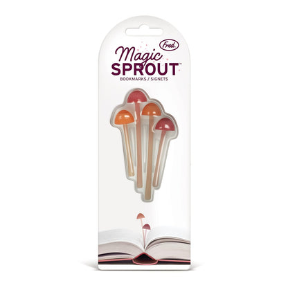 Fred Magic Sprout - Juego de 4 marcadores de mini-hongos – Dos tamaños y colores, silicona suave y flexible, divertido relleno de calcetines, regalo para amantes de los libros, profesores, regreso a