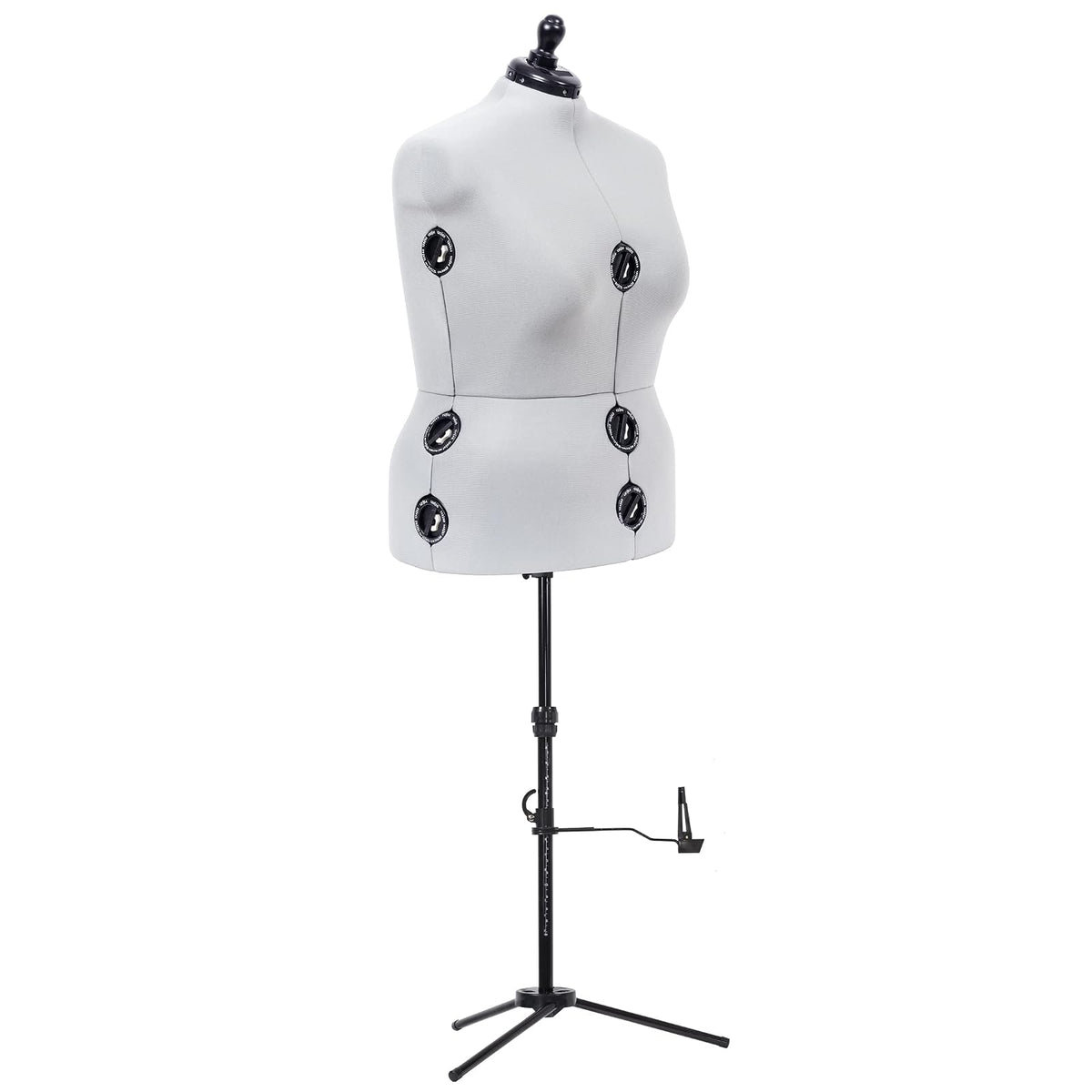 Dritz - Forma de vestido ajustable de doble ajuste, talla 20-24, maniquí de costura femenino con torso corporal pinnable, 13 esferas para un ajuste preciso y guía de dobladillo 360