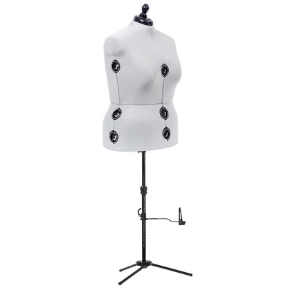 Dritz - Forma de vestido ajustable de doble ajuste, talla 20-24, maniquí de costura femenino con torso corporal pinnable, 13 esferas para un ajuste preciso y guía de dobladillo 360