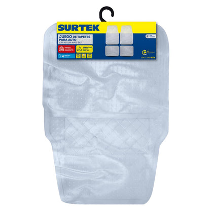 Surtek TA4T Juego de tapetes para Auto, 4 Piezas, Color Transparente