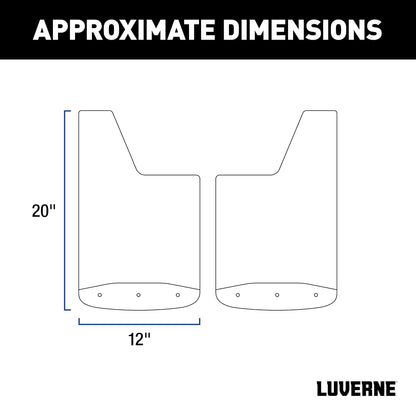 Luverne 251440 - Guardabarros de Goma con Textura y Placas de Acero Inoxidable Pulido - 1 par