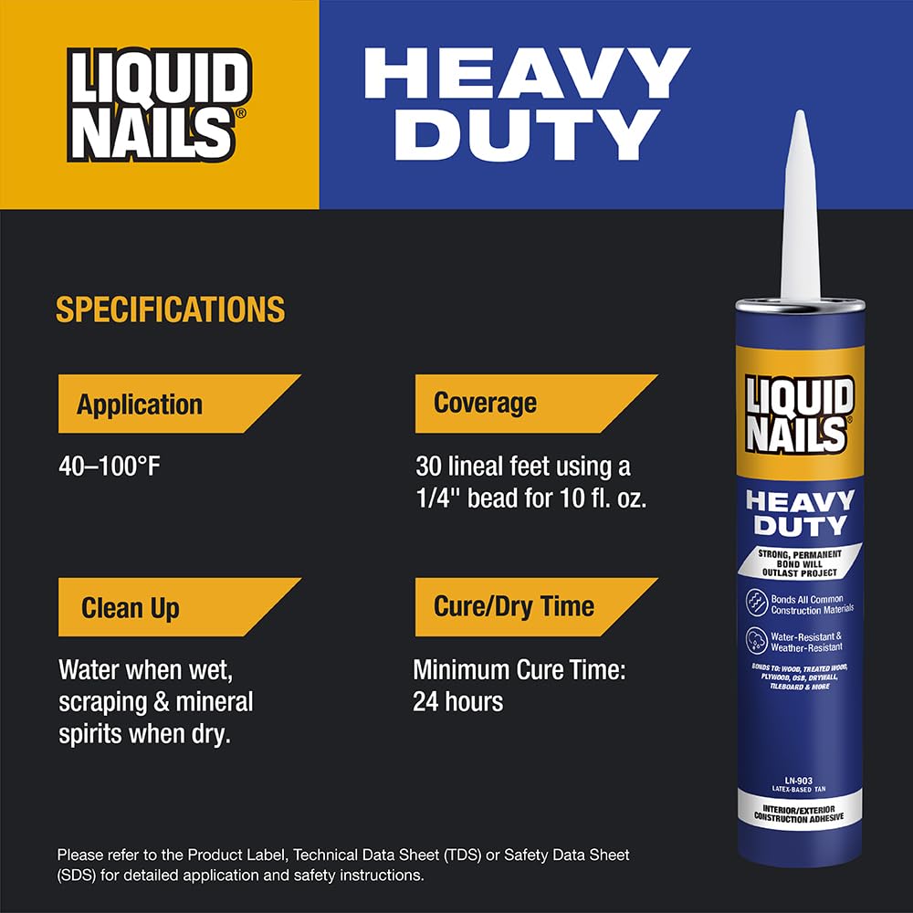 Liquid Nails LN903 10-Ounce Heavy-Duty Liquid Nails Construction Adhesive