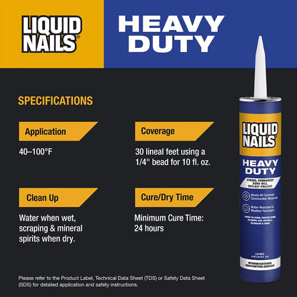 Liquid Nails LN903 10-Ounce Heavy-Duty Liquid Nails Construction Adhesive