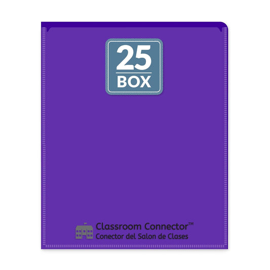 Carpetas C-Line Classroom Connector de la escuela al hogar, morado, 25 por caja (32009)