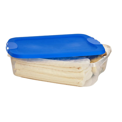 Italhome - Caja Organizadora, Capacidad a 36 Litros con Tapa, Ideal para la Organización en el Armario, Cocina, Oficina, Color Transparente