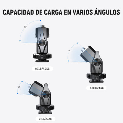 NEEWER Soporte para Monitor de Campo de 5" y 7" con Montura de Zapata fría 1/4",Giro de 360° Amortiguación de inclinación de 180° ajustable, Compatible con Atomos Ninja V Mango de Jaula SmallRig,MA002