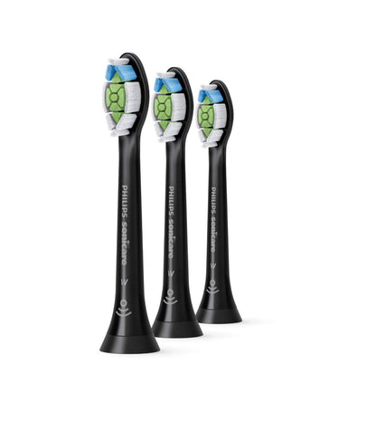 Philips Sonicare DiamondClean HX6064/65 - Cabezales de repuesto para cepillo para polvo de dientes eléctrico (4 unidades), color blanco, Negro, 3 unidades