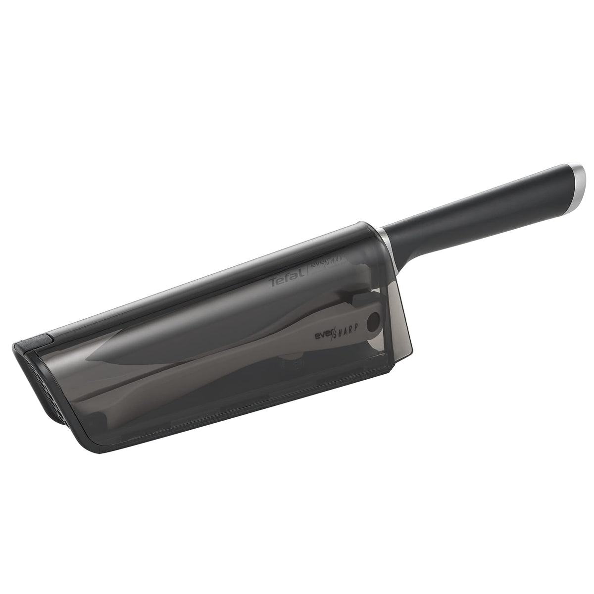 Tefal Ever Sharp Chef K25791, Afilador cuchillo y cuchillo chef de 16,5 cm, mantiene tu hoja afilada, afila antes y después de cada uso, hoja de acero inoxidable, sistema bloqueo inteligente