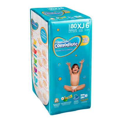 Kleenbebé Comodisec Pañal Para Bebé, Tamaño Extra-jumbo, Unisex, Paquete Con 80 Pañales Desechables