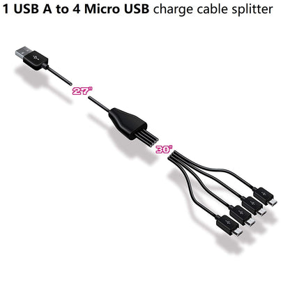 MY ARCADE Cable multicable - Cable Divisor USB para armarios Micro Player Mini 1 USB A a 4 Micro USB - Conecta hasta 4 Micro Reproductores
