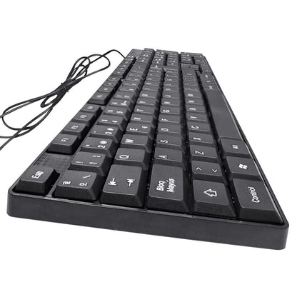 Kit de Teclado Multimedia alámbrico Texturizado y Mouse 18-8323