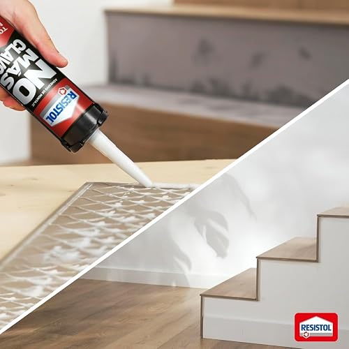 Resistol No Más Clavos Agarre Extremo, pegamento multimaterial, adhesivo fuerte y resistente, pegamento con propiedades de sellador de agarre inmediato e impermeable, 446 g