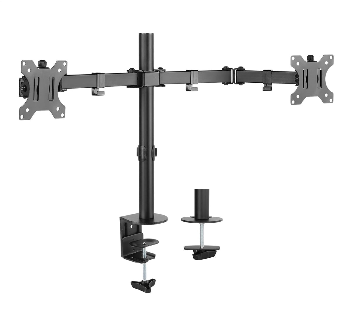 Manhattan - Soporte para Monitor, Adaptable a Pantalla de 13" a 32", hasta 8 kg de Carga, Montaje para 2 Pantallas en Escritorio, para Monitor de Pantalla Plana, Movimiento articulado, Ajuste Altura