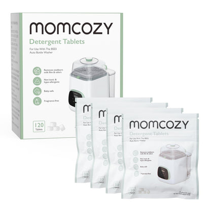 Momcozy Bloque de Lavado Oficial para Lavadora de Biberones KleanPal Pro, 120 Tabletas de Detergente