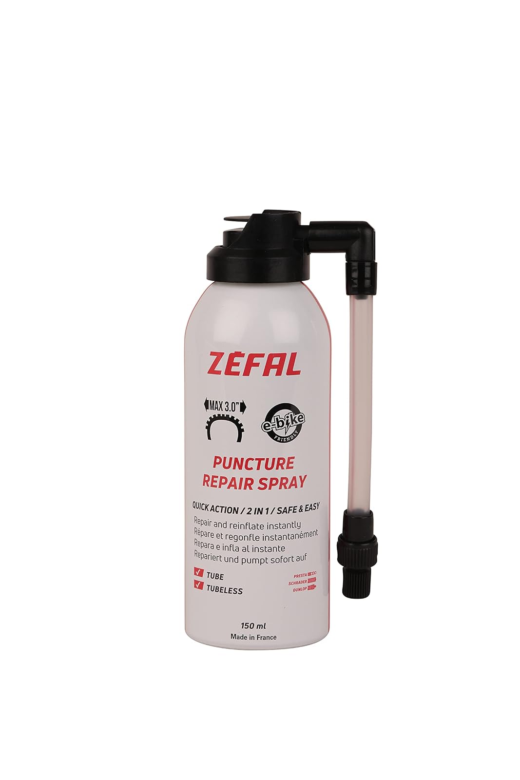 ZEFAL Bomba Anti-Ponchadura Repair Spray 150mL Uso Unico 2Bar 1129