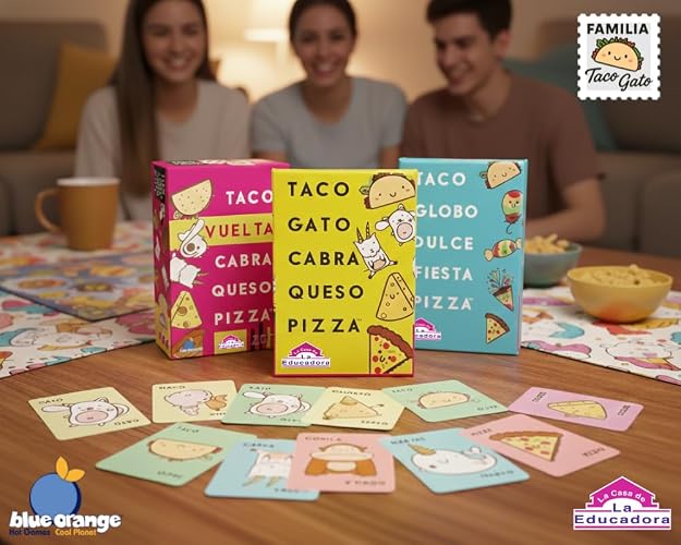 Taco, Vuelta, Cabra, Queso, Pizza | Juegos De Mesa Niños 8 Años | Juego De Mesa | Juegos De Cartas | Regalos para Niños| Compatible con Taco Original | En Español