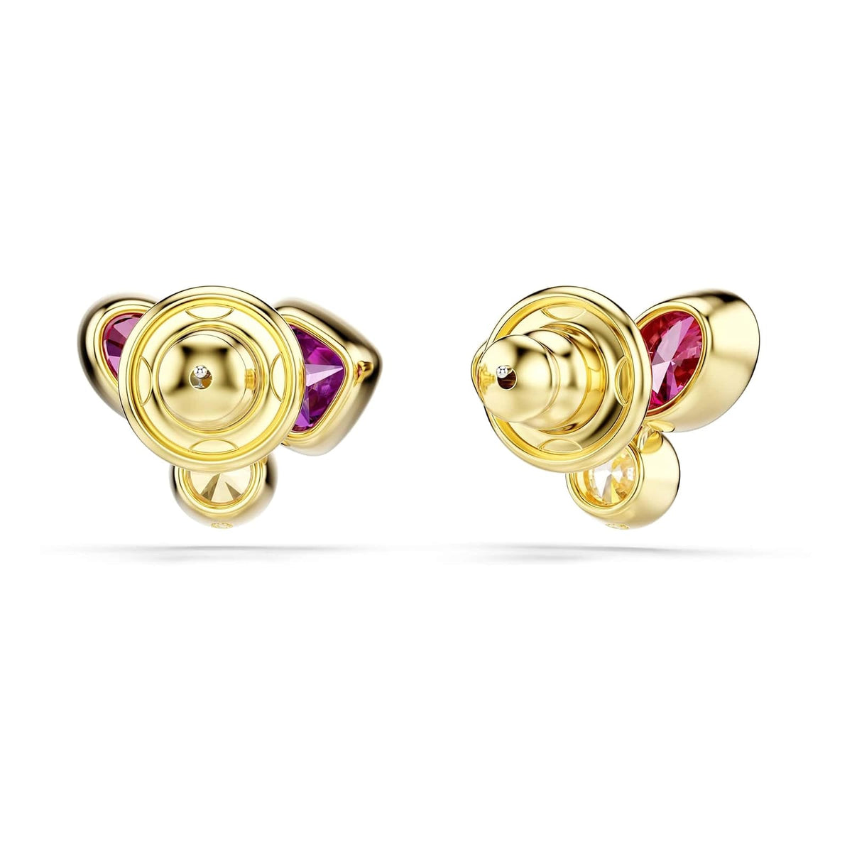 Pendientes de botón Imber, Tallas mixtas, Lilases, Acabado en oro de 18 quilates
