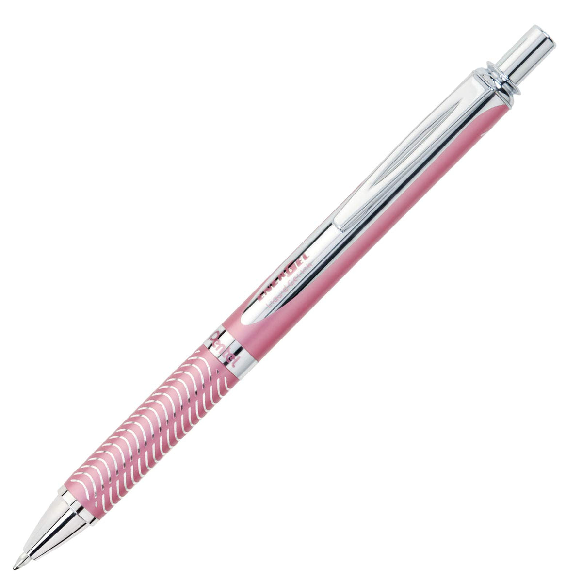 Bolígrafo Tinta Gel EnerGel Retráctil Rosa con Detalles en Plata Tinta Negra 01 Pieza con Estuche BL407P-A-EST