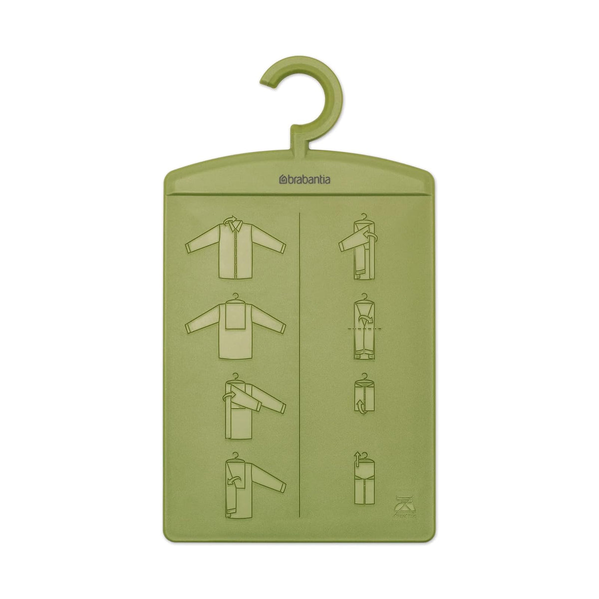 Brabantia Tabla plegable (verde tranquilo) para camisas, carpeta de lavandería, ayudante de ropa plegable (8 x 0.2 x 15 pulgadas)