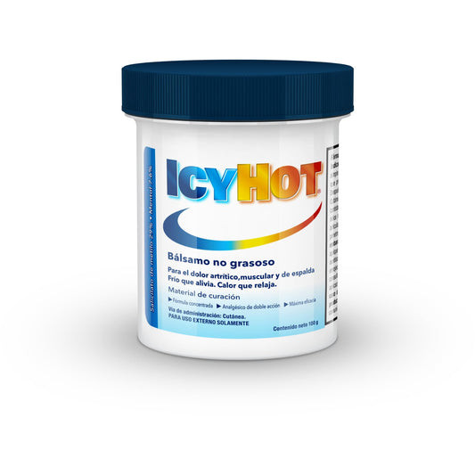 Icy Hot Bálsamo Analgésico para el Dolor Artrítico, Muscular y de Espalda 100 g. Doble Acción que Proporciona un Rápido Alivio del Dolor