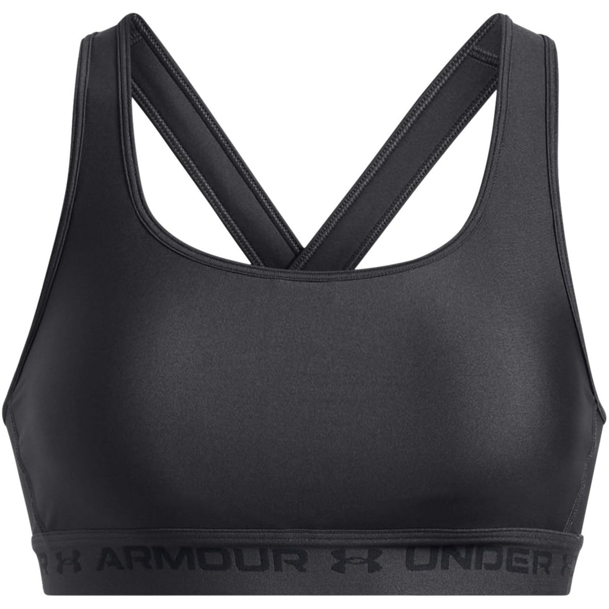 Under Armour Sports Bra de Entrenamiento Crossback Mid para Mujer - (010) Gris azabache - Gris azabache - Negro - XS