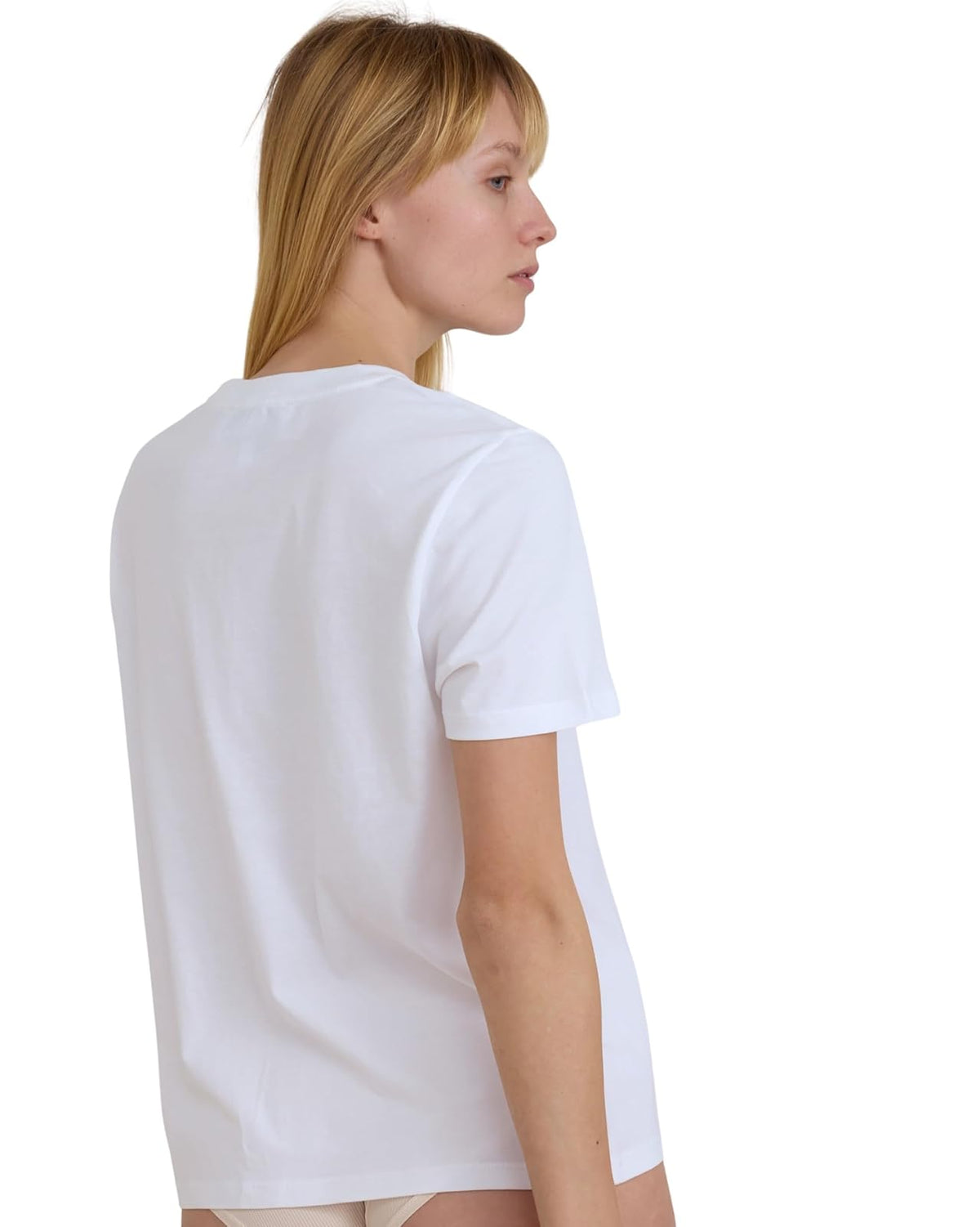 Organic Basics True Regular - Playera de Manga Corta con Cuello Redondo para Mujer